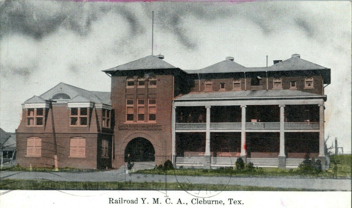 1908 Railroad YMCA Cleburne Texas TX Posted Antique Postcard