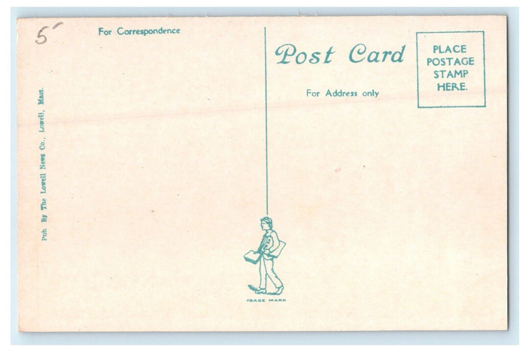 B.& M.R.R Station Locomotive Train Lowell Massachusetts MA Unposted Postcard