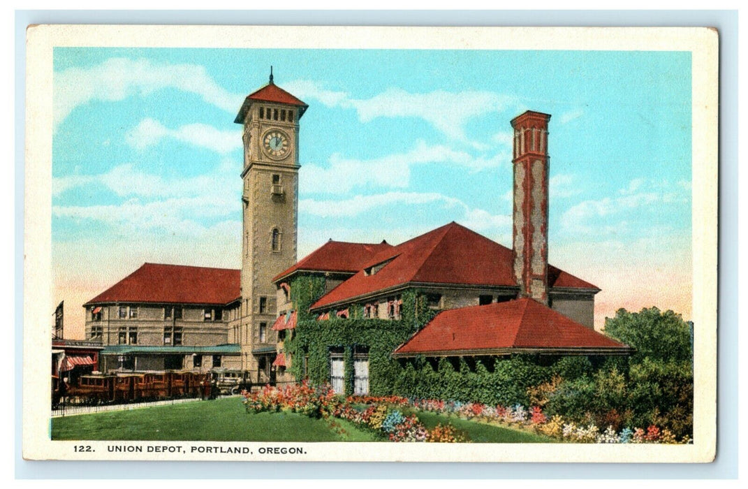 1924 Union Depot Portland Oregon OR Posted Station Antique Postcard