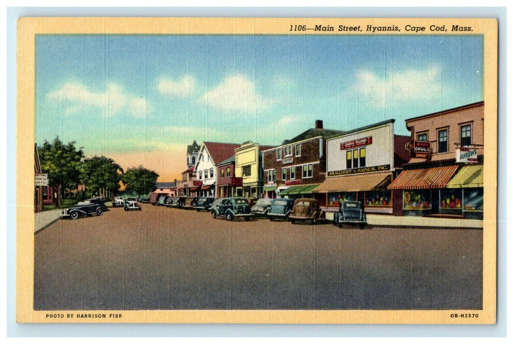 c1946 Main Street Hyannis Cape Cod Massachusetts MA Vintage Postcard