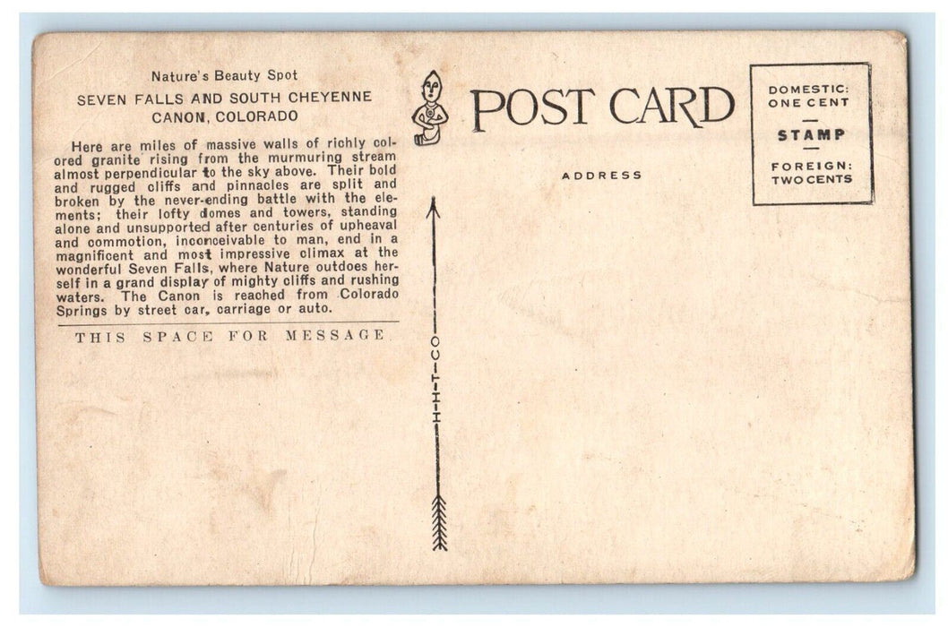Seven Falls South Cheyenne Canon Colorado Springs CO, Waterfalls Postcard