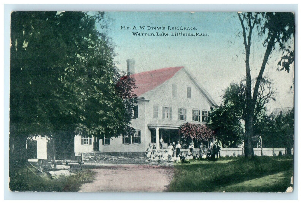 c1910 Mr. A.W Drew's Residence Warren Lake Littleton Massachusetts MA Postcard
