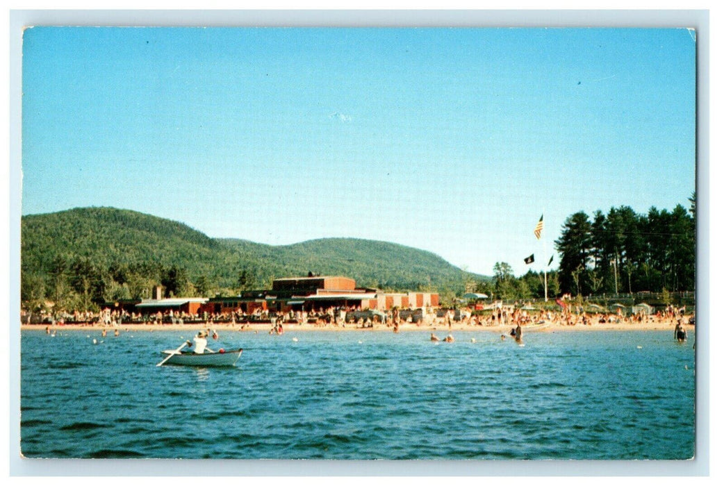 c1950's View Of Million Dollar Beach House Boat Lake George New York NY Postcard