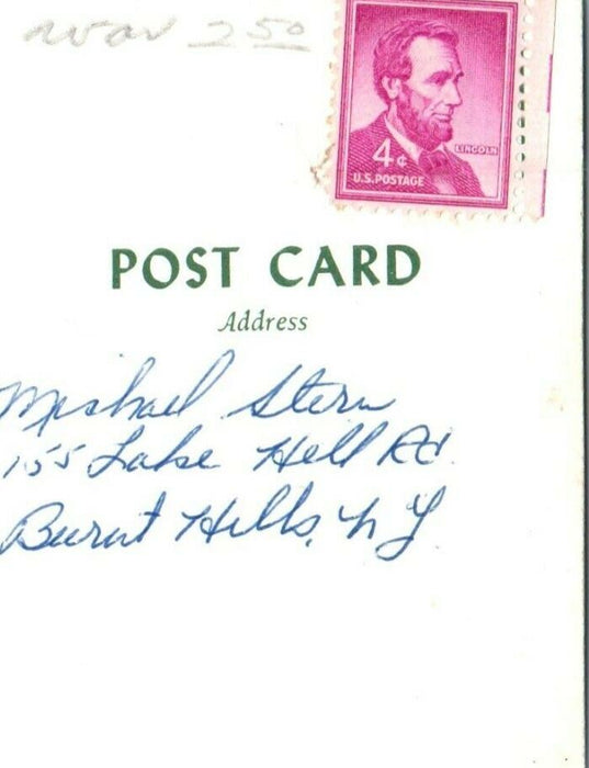 c1950's View Of Million Dollar Beach House Boat Lake George New York NY Postcard