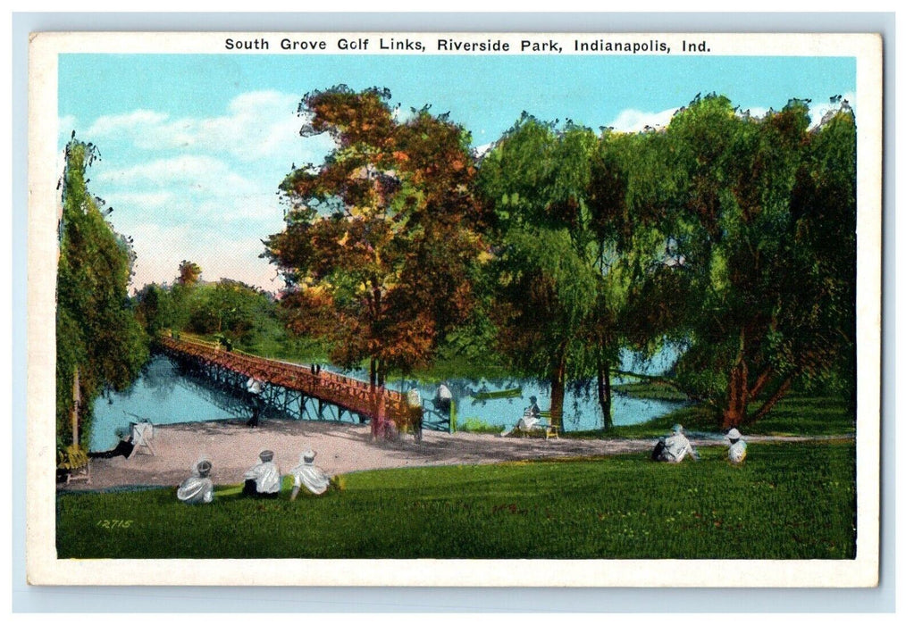 1936 South Grove Links Riverside Park Indianapolis Indiana IN Vintage Postcard
