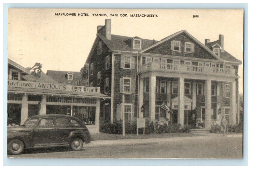 c1948 Mayflower Hotel, Hyannis, Cafe Cod Massachusetts MA Vintage  Postcard