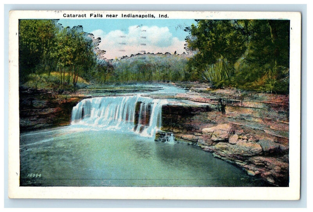 1932 Cataract Falls Waterfall Near Indianapolis Indiana IN Vintage Postcard