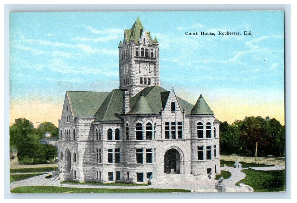 c1910s Court House Building, Rochester Indiana IN Antique Unposted Postcard