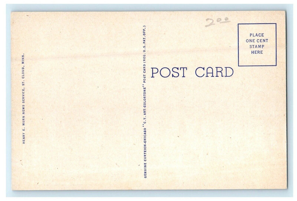 c1940's Air View Of City St. Cloud Minnesota MN Unposted Vintage Postcard