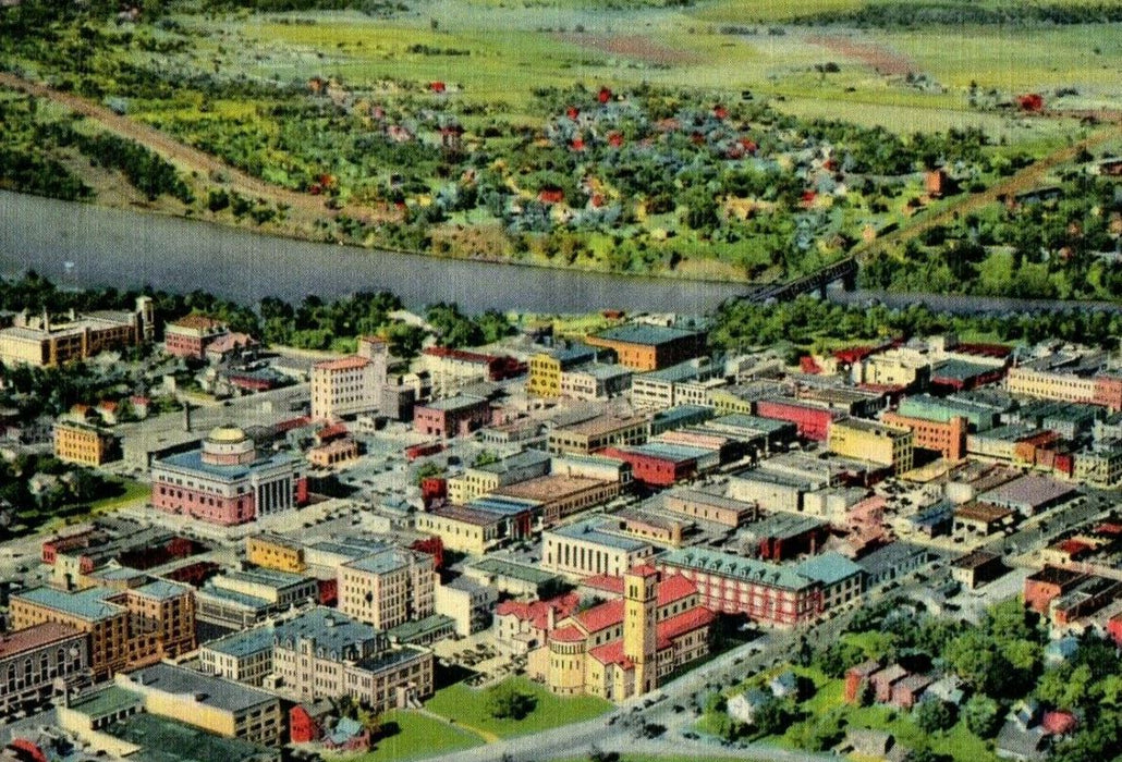 c1940's Air View Of City St. Cloud Minnesota MN Unposted Vintage Postcard