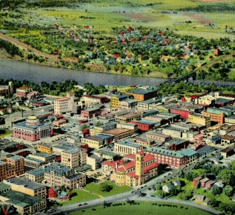 c1940's Air View Of City St. Cloud Minnesota MN Unposted Vintage Postcard