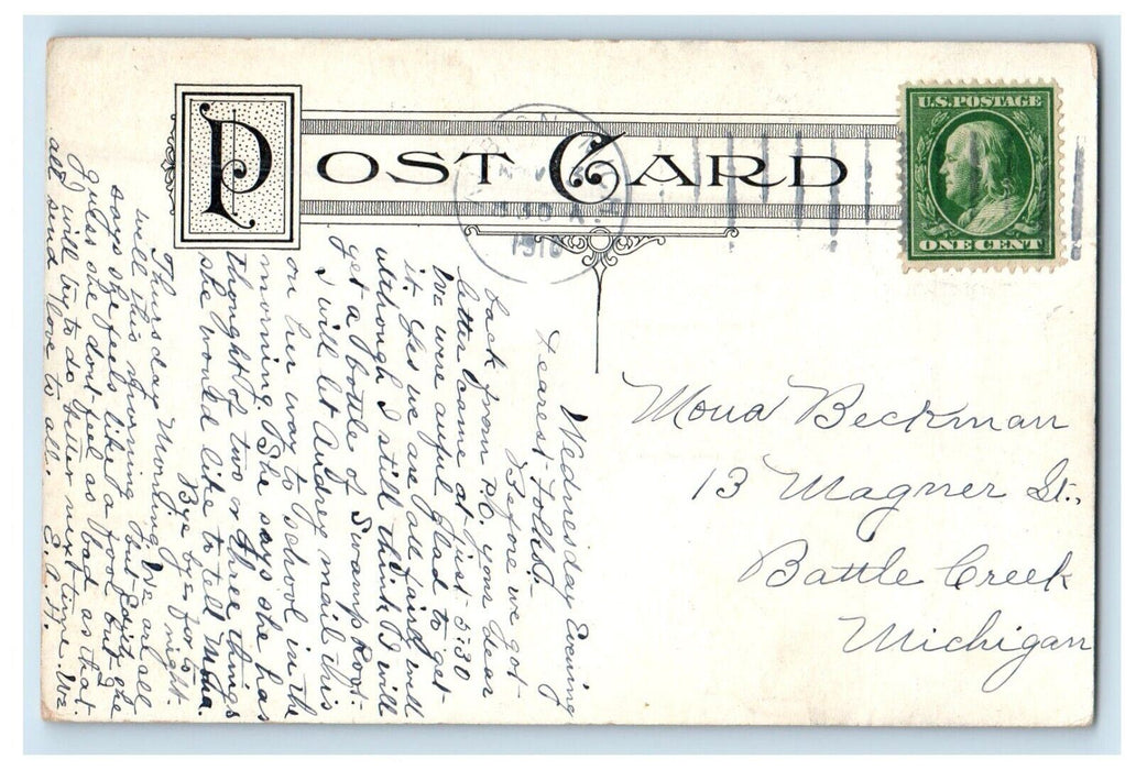 1910 Soldiers And Sailors Monument Elkhart Indiana IN Posted Antique Postcard