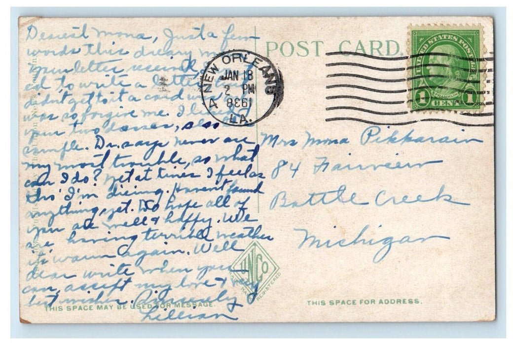 1939 Herron Art Institute Building Indianapolis IN Posted Vintage Postcard