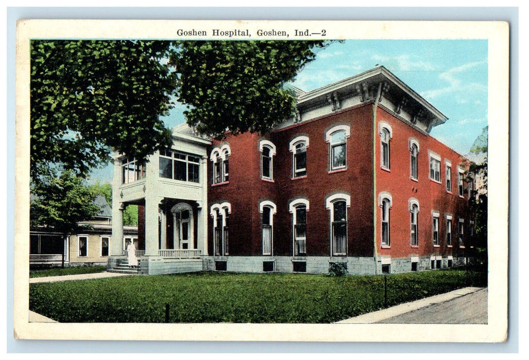 c1920s Goshen Hospital Building Goshen Indiana IN Unposted Postcard
