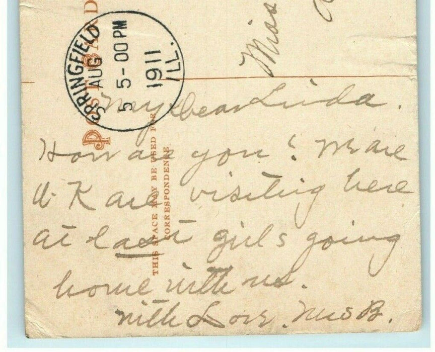 Lincoln's Home Springfield Illinois 1911 Arcola Published BS Bennett Postcard