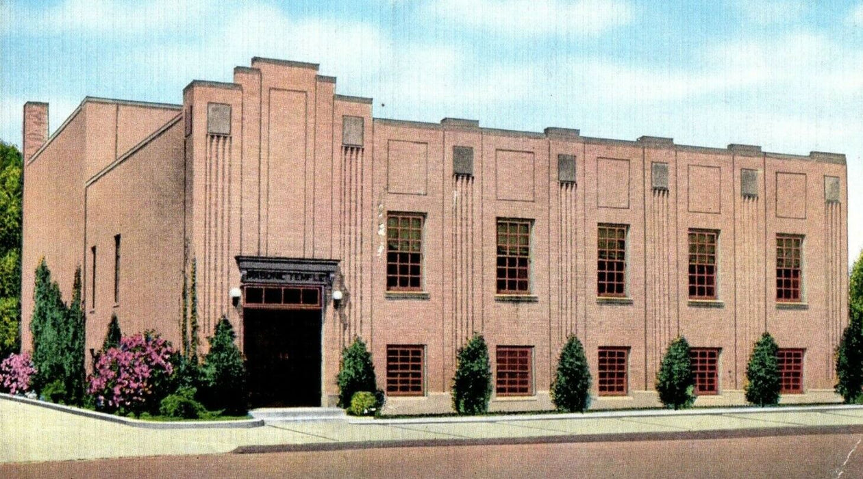 c1940's Masonic Temple Street View Conneaut Ohio OH Unposted Vintage Postcard