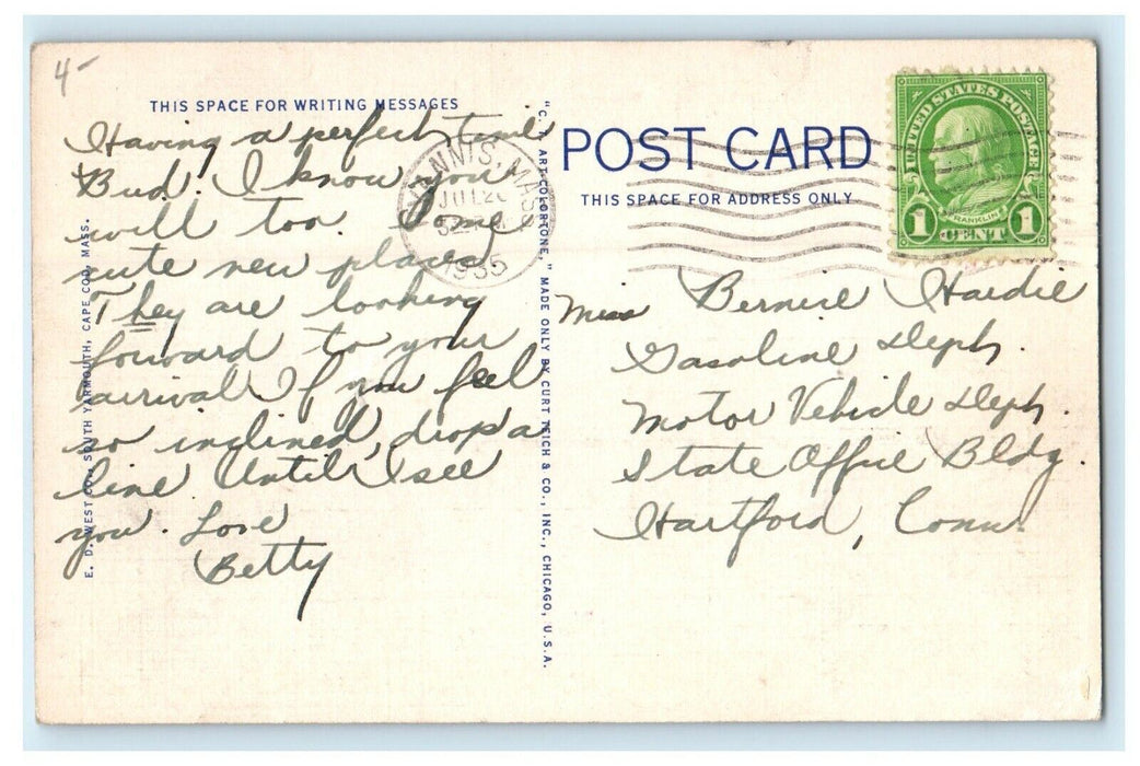 c1935 Gardens at the Cinema, Cape Cod Massachusetts MA Vintage Postcard