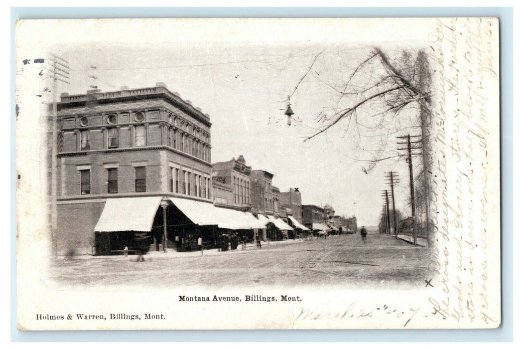 1910 Montana Avenue Billings 1907 Posted Denver Colorado MT Antique Postcard