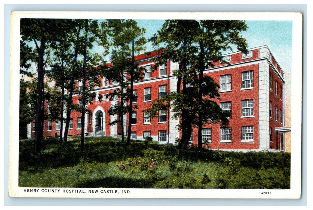 c1930s Hentry County Hospital, Newcastle Indiana IN Unposted Vintage Postcard