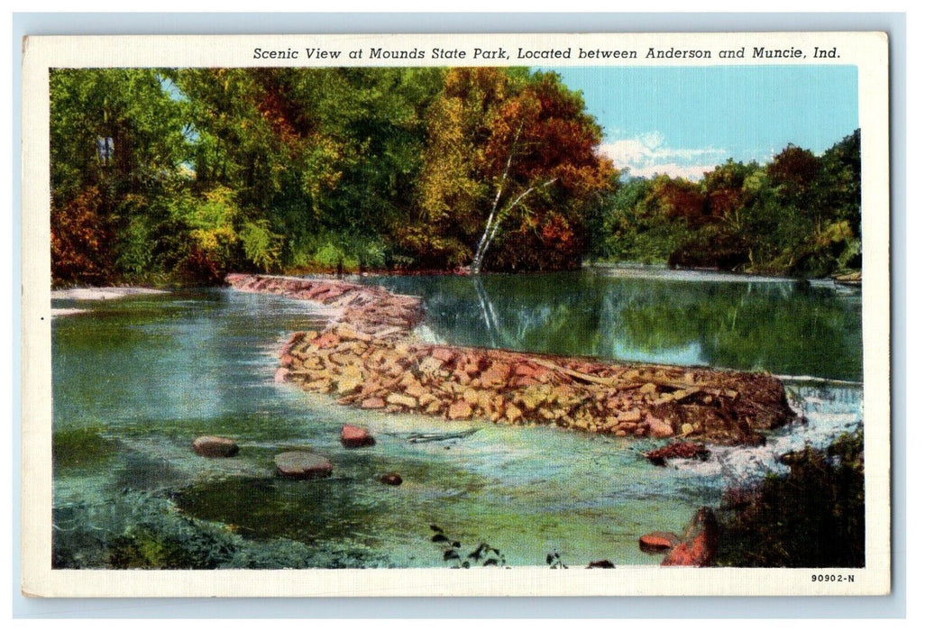 1945 Scenic View At Mounds State Park Anderson Muncie Indiana IN Postcard