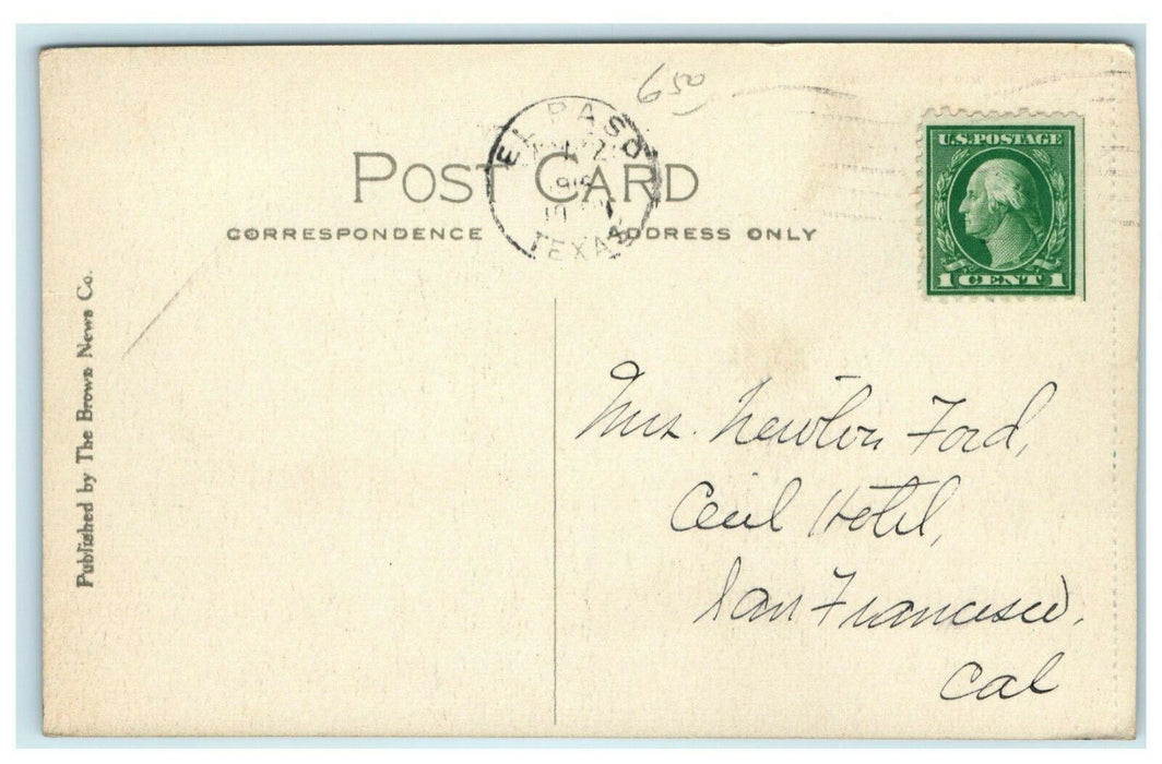 1918 Union Passenger Station El Paso Texas TX Posted Antique Postcard