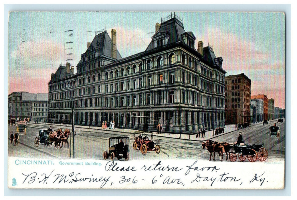 1906 Hamilton RI Government Building View, Cincinnati Ohio OH Tuck Postcard