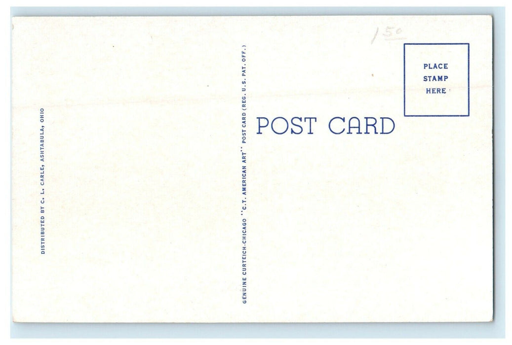 c1940's The U.S Post Office And Court House Painesville Ohio OH Vintage Postcard