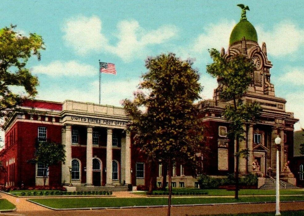c1940's The U.S Post Office And Court House Painesville Ohio OH Vintage Postcard