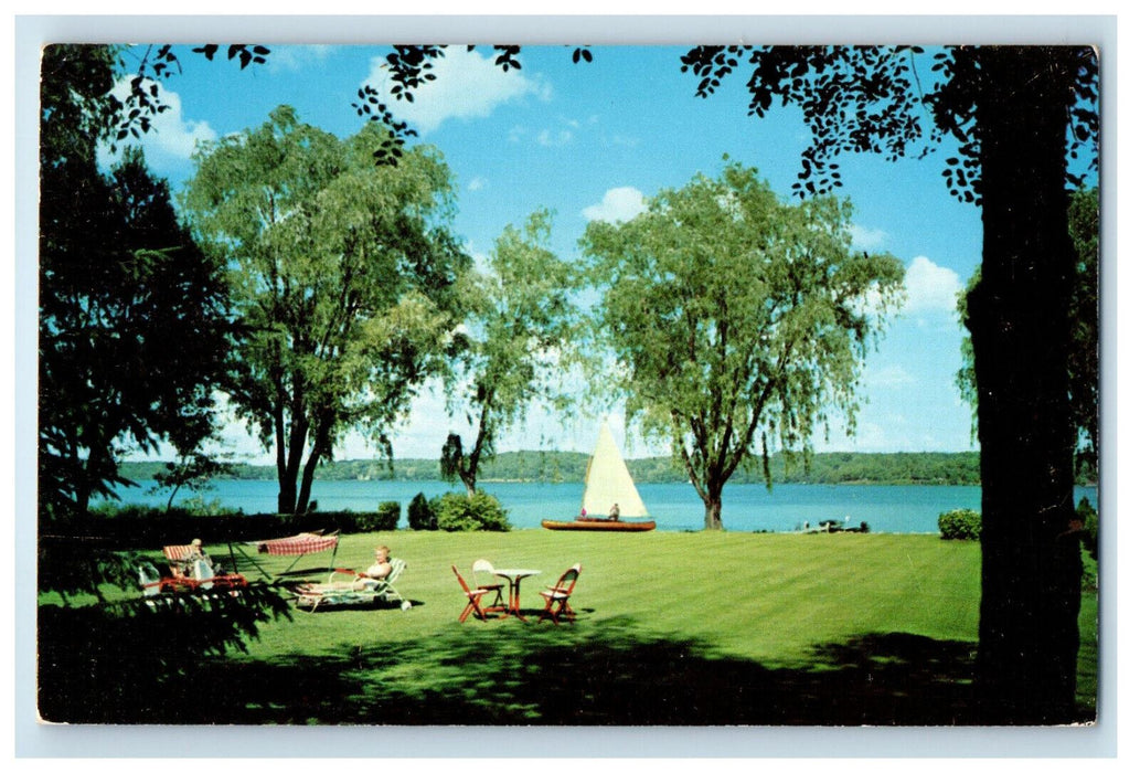 1952 Spring Point Lake James Angola Indiana IN Unposted Vintage Postcard