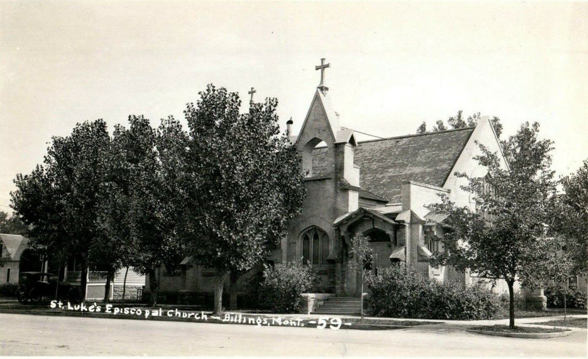 c1920's St. Luke's Episcopal Church Billings Montana MT RPPC Photo Postcard