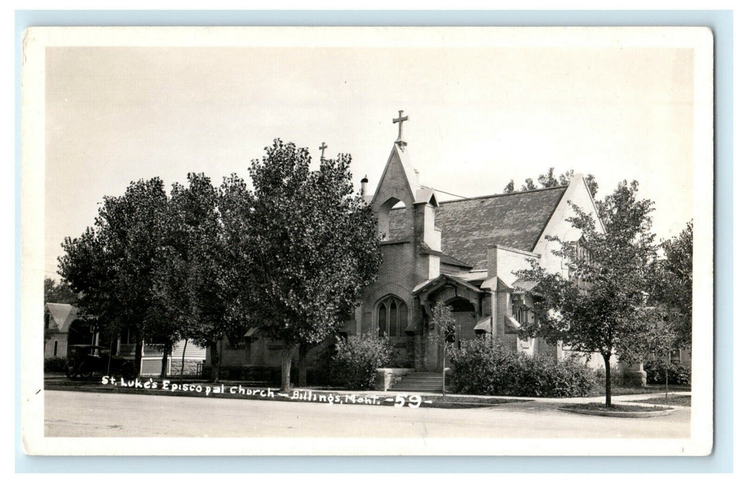 c1920's St. Luke's Episcopal Church Billings Montana MT RPPC Photo Postcard