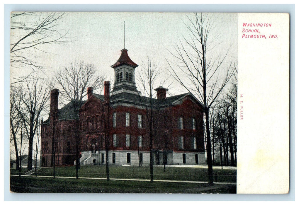 c1910s Washington School, Plymouth Indiana IN Unposted Antique Postcard