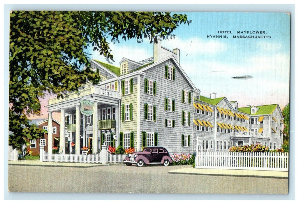 c1938 Hotel Mayflower Hyannis Massachusetts MA Posted Vintage Postcard
