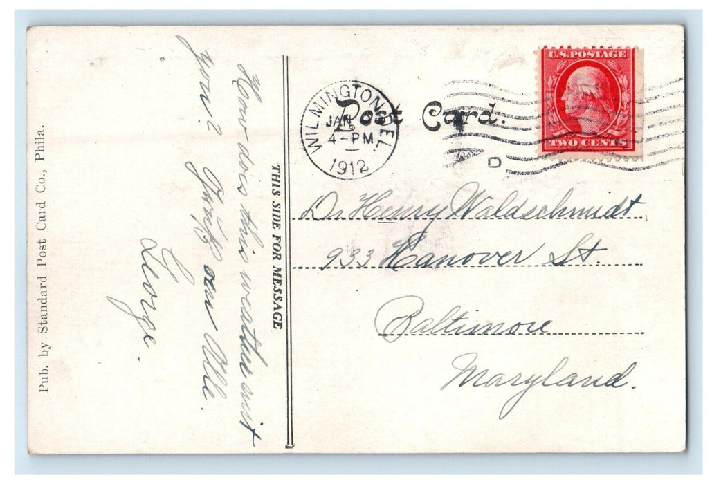 1912 2nd Baptist Church 9th And Franklin Sts. Wilmington Delaware DE Postcard