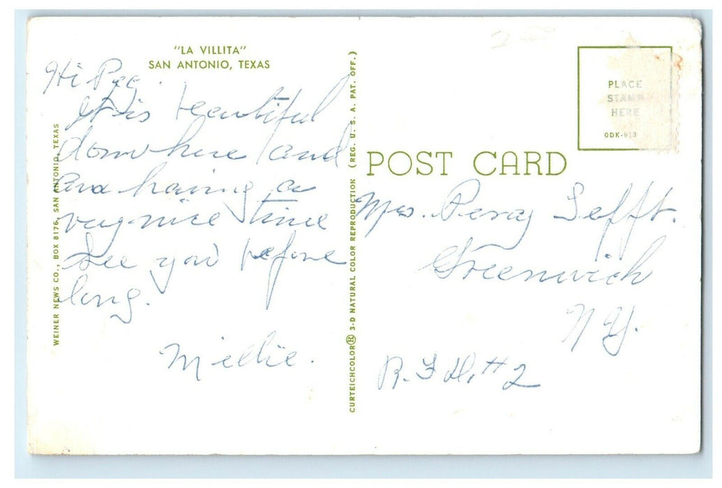 c1950's View Of La Villita San Antonio Texas TX Posted Vintage Postcard