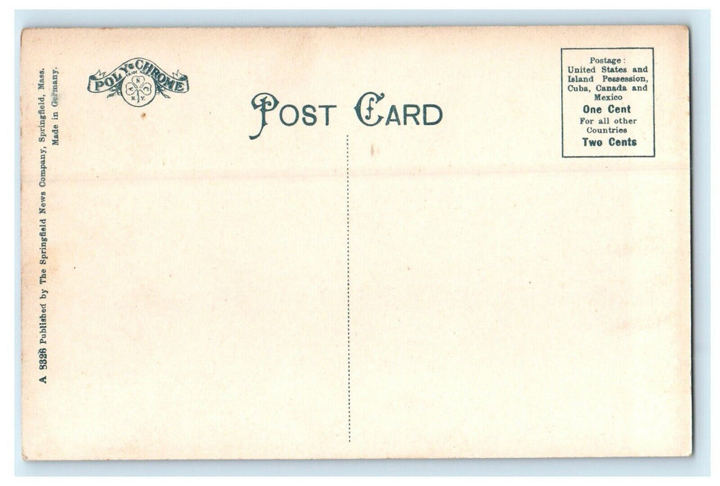 1914 Main St. and Haynes Hotel, Springfield, Massachusetts MA Antique Postcard
