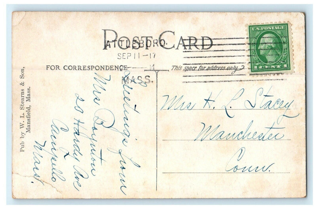 1909 Cap Ira Richardson's House, Mansfield, Massachusetts MA Postcard