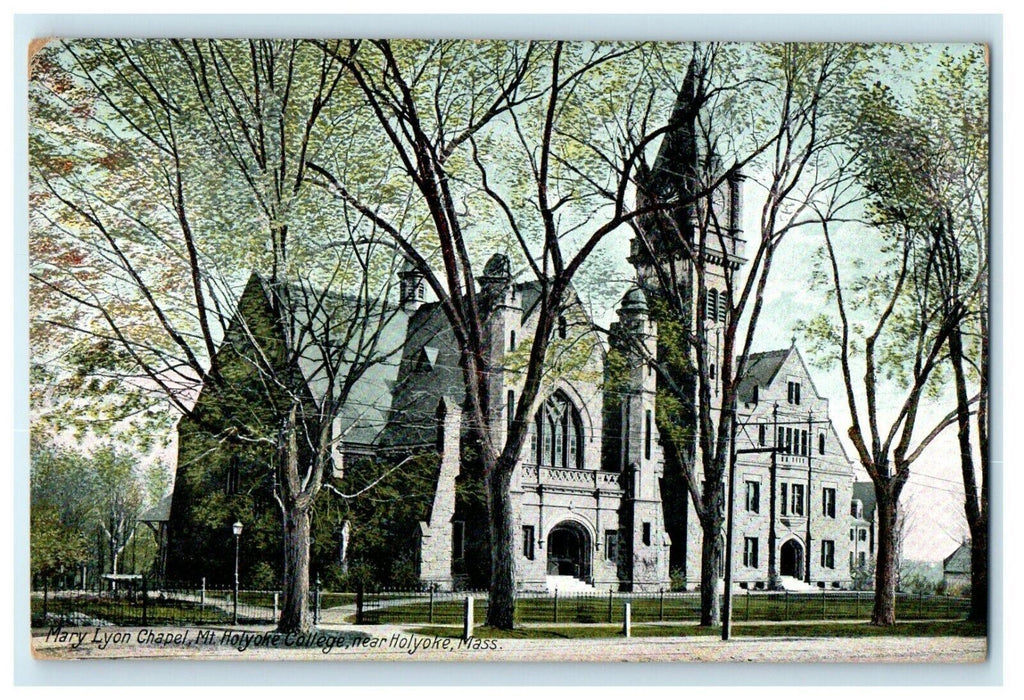c1908 Mary Lyon Chapel, Mt. Holyoke College, Holyoke, Massachusetts MA Postcard
