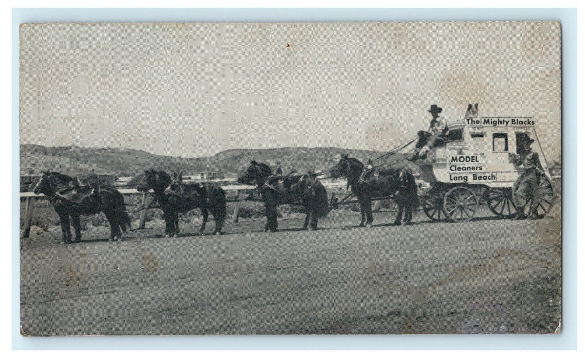 c1920 Model Cleaners Co. Long Beach California CA Advertising Antique Postcard