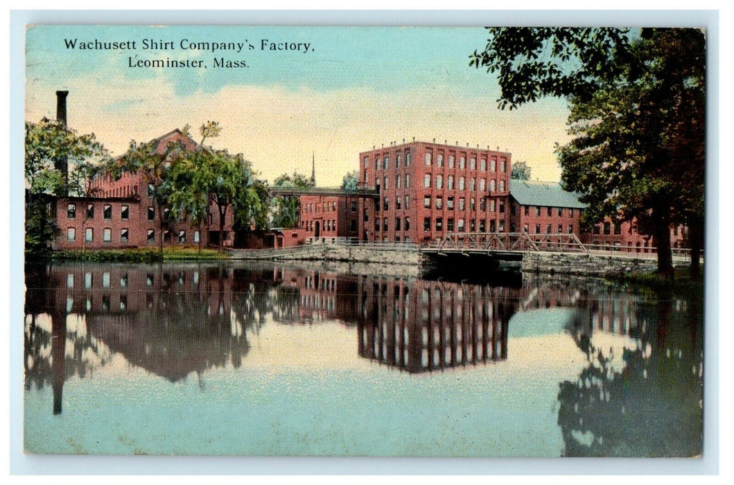 1913 Wachusett Shirt Company's Factory Leominster Massachusetts MA Postcard