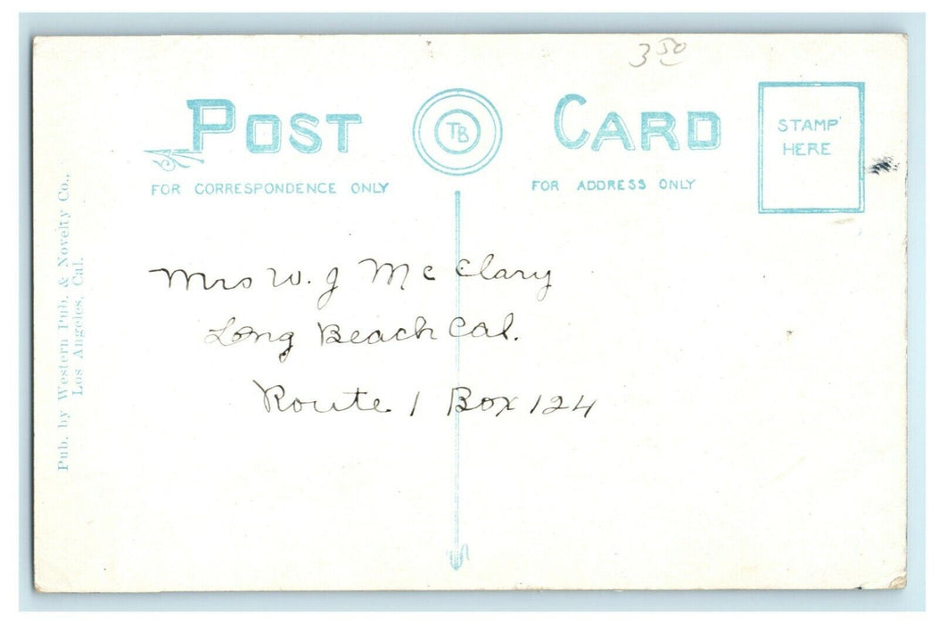 c1910 Dry Dock Sailboat Boat Long Beach California CA Unposted Antique Postcard