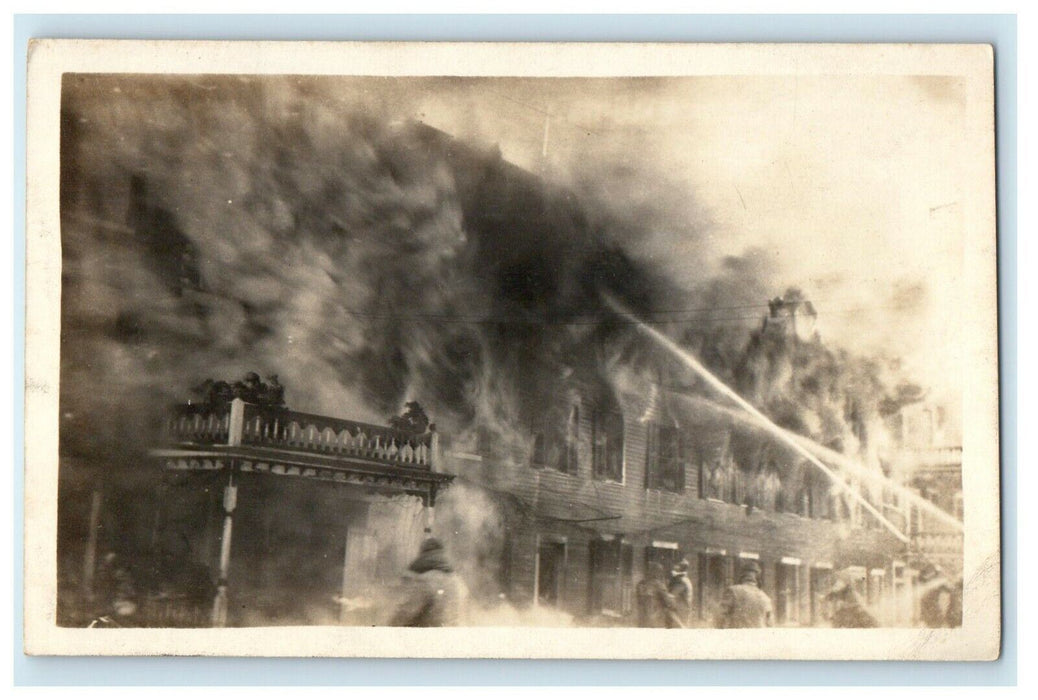 1905 City Block Fire Disaster Westerly Rhode Island RI RPPC Photo Postcard