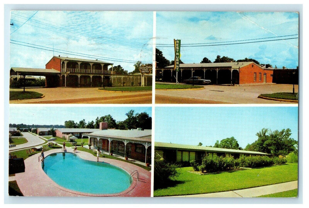 1964 Chateau Charles Highway Hotel Lake Charles Louisiana LA Multiview Postcard