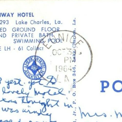 1964 Chateau Charles Highway Hotel Lake Charles Louisiana LA Multiview Postcard