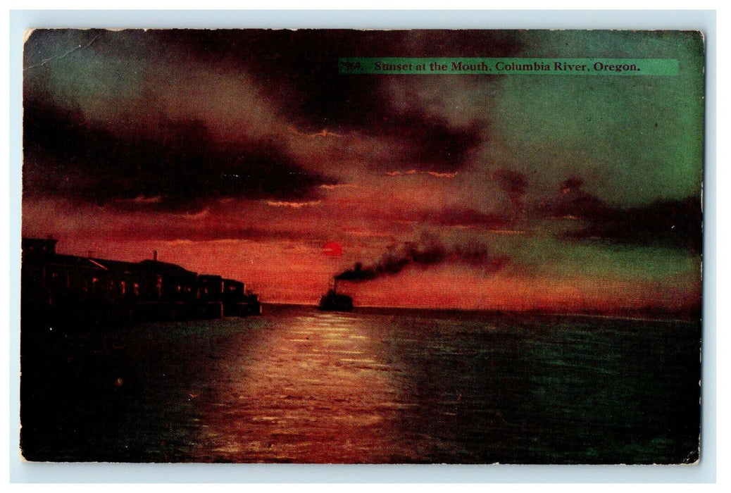 1913 A Sunset on the Columbia River, Oregon OR Posted Antique Postcard