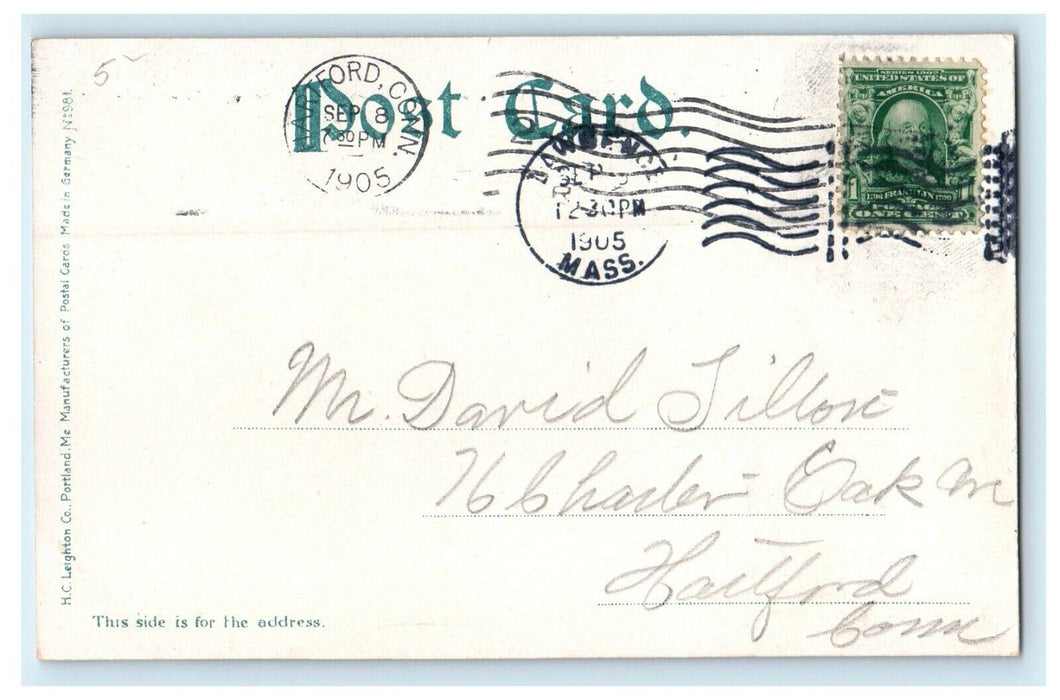 c1905 Public Library Scene, Lawrence Massachusetts MA Antique Postcard