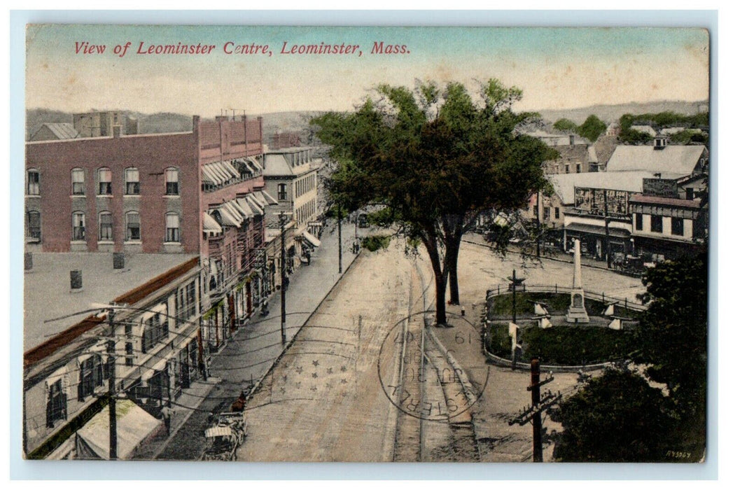 1907 View Of Leominster Center Leominster Massachusetts MA Antique Postcard