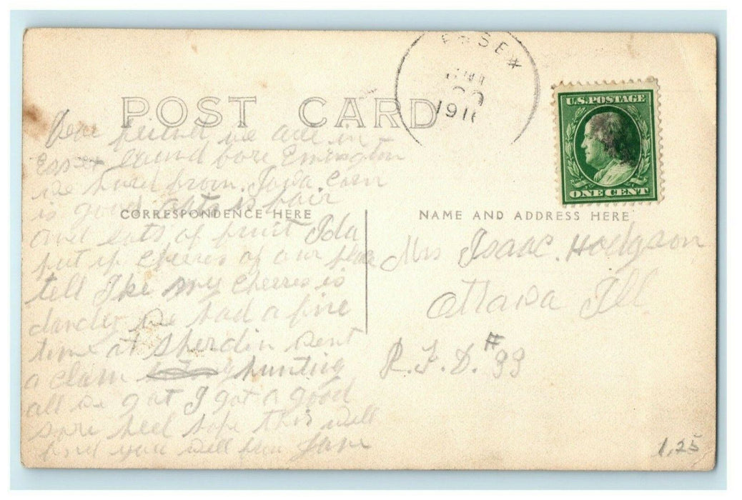 Main Street Essex Illinois 1911 RPPC Photo Stores Downtown Group Postcard