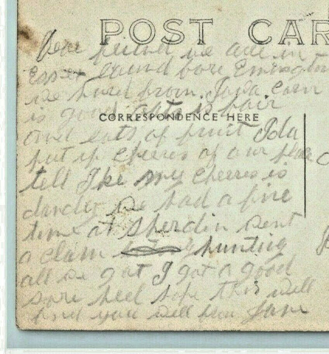 Main Street Essex Illinois 1911 RPPC Photo Stores Downtown Group Postcard