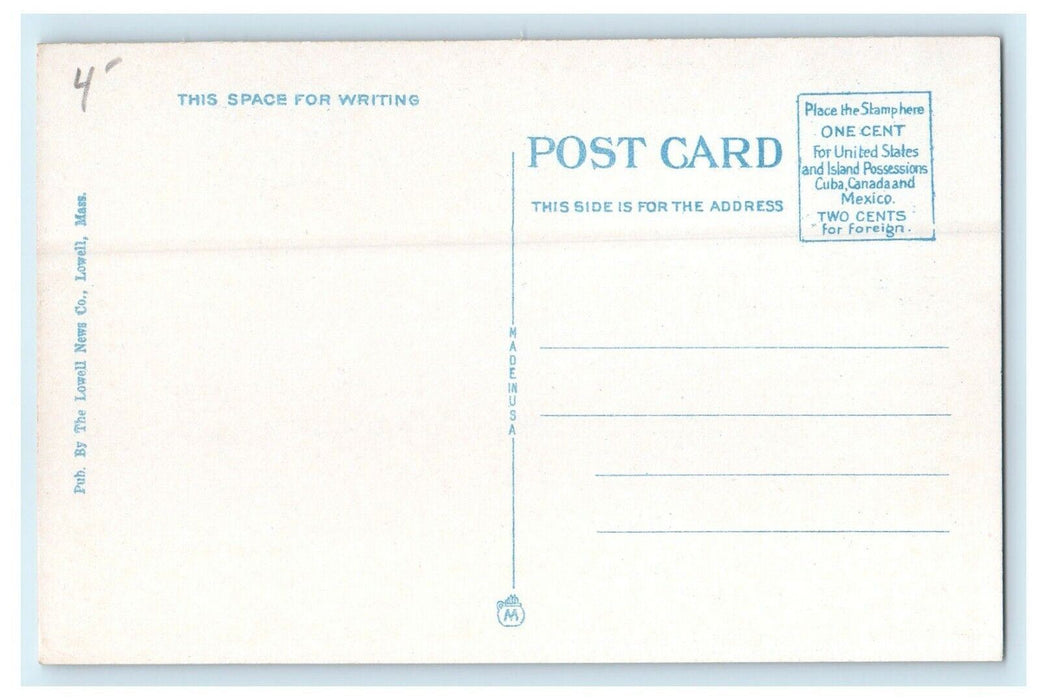 c1910 State Normal School Building Lowell Massachusetts MA Unposted Postcard